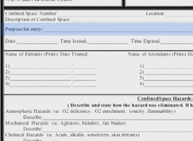 Permit Required Confined Space Entry